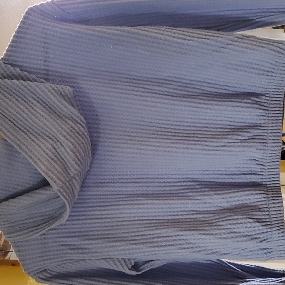 Love Glam Girl light blue hooded long sleeve crop top shirt junior size med - Picture 3 of 3